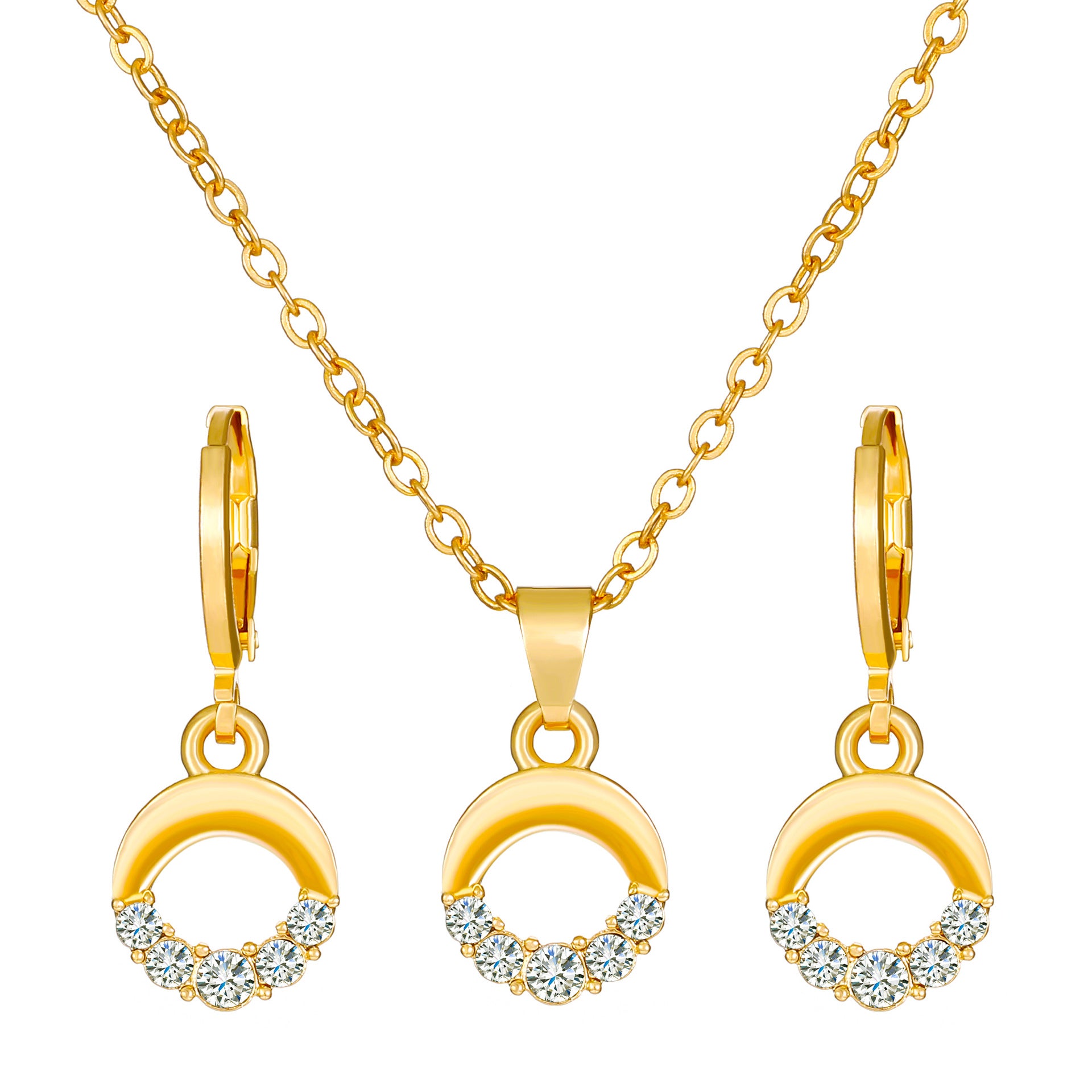 Conjunto de joyería de aretes de aleación de mariposa de diamante al por mayor